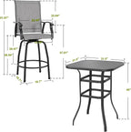 NUU GARDEN 3 Piece Outdoor Patio Bar Set, Patio Bar Furniture Set, Outdoor - Image 6