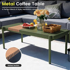 Sundale Outdoor 3 Pieces Patio Furniture Set, Metal Outdoor Sectional Sofa - Image 6