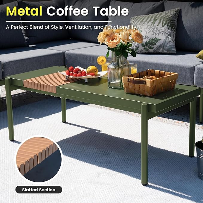 Sundale Outdoor 5 Pieces Patio Furniture Set, Metal Sectional Sofa Patio - Image 6
