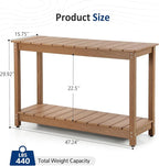 Outdoor Console Table, 440LBS Weight Capacity, 2-Tier Multifunctional Buffet - Image 3