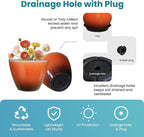 2 Pack Plastic Plant Pots with Drainage Holes, 8 inch Planter - Image 3