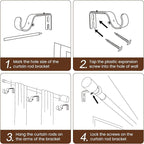 1” Diameter Curtain Rods Itself is 30 to 240 inch 1 Pack Fit 30-234 inch Window - Image 5