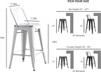 AC Pacific 24” Metal Barstool Set of 2 – Country Rustic Style - Image 3