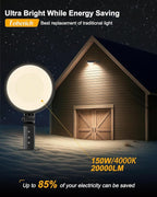 LED Barn Light, 150W 20000LM Yard Area Lights Dusk to Dawn Outdoor Lighting - Image 2