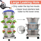 GameXcel Vertical Planter 5 Tier Stackable Planters Garden Planters Strawberry - Image 3
