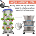 GameXcel Vertical Planter 5 Tier Stackable Planters Garden Planters Strawberry - Image 3