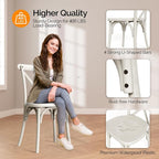 VINGLI Plastic Outdoor Dining Chairs Set of 2, Stackable Patio Cream White - Image 5