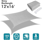 KANAGAWA Sun Shade Sail 12'x16' Gray Rectangle UV Block Canopy Awning Shelter - Image 2
