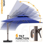 9' X 12' Cantilever Outdoor Patio Umbrellas Double Top Large Rectangle Umbrella - Image 6