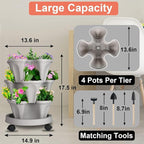 Vertical Planter 3 Tier Stackable Planters Garden Planters Strawberry Herb - Image 9