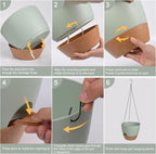 Hanging Planters for Indoor Outdoor Plants, 1 Set Self Watering Hanging Pot - Image 4