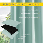 NICETOWN 2 Panels Weighted Blackout Aqua Blue Outdoor Curtains - Image 5