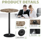 Flamaker Round Bistro Pub Table Modern Style Metal Base MDF Top Cocktail Bar - Image 5