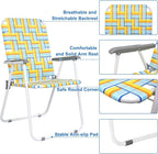 VINGLI Patio Lawn Webbed Folding Chairs Set of 4, Outdoor Beach Chair Portable - Image 6