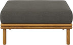 Modway Wren Teak Wood Outdoor Ottoman in Natural Flint Gray - Image 8