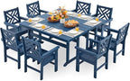 HDPE Outdoor Dining Set, 10-Piece Outdoor Table and Chairs Include 8 Dining by Unknown