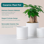 vancasso Ceramic Plant Pots, 3 Piece Planters - Image 4