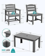 SERWALL Outdoor Dining Sets for 10, HDPE Dining Sets for 10 Person - Image 5