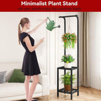 IBUYKE 67 Inch Tall Plant Stand Indoor Outdoor, 3 Tier Metal Hanging Plant Shelf - Image 2