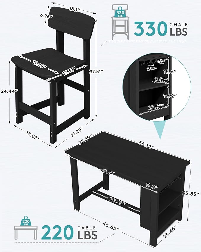 SERWALL 8-Piece Counter Height DiningTable Sets - Image 2