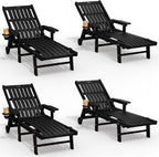 Patio Chaise Lounge Chair Set of 4, Oversized Lounge Chair Outdoor by THOEOE