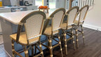 PURPLE LEAF French Bar Stool Set of 4 Bamboo Print Finish Patio Bar Stools - Image 2