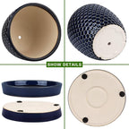 Docrin Blue Honeycomb Ceramic Plant Pot Set - Image 3