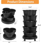 VECELO 5 Tier Vertical Garden Planter, Self Watering Stackable Planters - Image 2