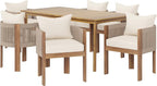 Christopher Knight Home Kclent Patio Acacia Wood Dining Set - Image 4