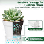 T4U 5 Inch Plant Pot 8-Pack, Plastic Pots - Image 4