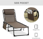 Outsunny Chaise Lounge Chair Outdoor, 5-Position Adjustable Sun Tanning Chair - Image 7
