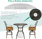 VIVIJASON 3-Piece Patio Swivel Bar Stools Set, All Weather Cast Aluminum - Image 5