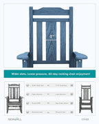 SERWALL Outdoor Rocking Chair Set of 6, Patio Rocking Chair Sets, HDPE Rocking - Image 3