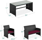Best Choice Products 4-Piece Outdoor Wicker Patio Conversation Furniture Set - Image 7