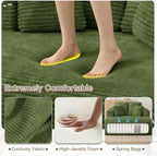 56" Oversized Chaise Lounge Chair Indoor, Plush Corduroy Sleeper Sofa Couch Bed - Image 3