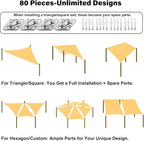YOFIT 80 Pcs Shade Sail Hardware Kit 6 inch - Image 2