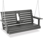 Poly Lumber 2-Seat Porch Swing, HIPS 4.5-Feet Bench Swing by Mosbrisa