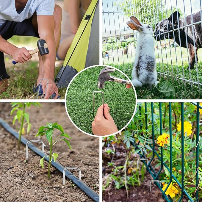HongWay 50 Pack 6 Inch Landscape Staples, 8 Gauge Garden Stakes Heavy Duty More - Image 6