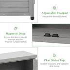 Outdoor Potting Bench with Storage Cabinet and Metal Top, Wood Workstation - Image 6