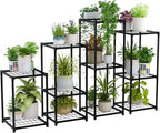 Bamworld Plant Stands Indoor 4 Sets Plant Shelves Outdoor Metal Plant Holder - Image 7