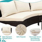 Merax 5-Piece Outdoor Sectional Sofa Set, All-Weather PE Wicker Patio Furniture - Image 3