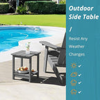 LUE BONA Adirondack Outdoor Side Table, 2-Tier Dark Grey HDPS Patio End Table - Image 4