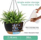 13 Inch 2 Pack Large Self Watering Hanging Planters - Image 3