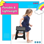 Delxo Folding Step Stool, 11 Inch Non-Slip Foldable Step Stools - Image 2