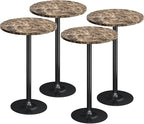 Flamaker Round Bistro Pub Table Modern Style Metal Base MDF Top Cocktail Bar by Flamaker