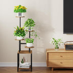 Round Plant Stand Indoor with Grow Light, 5-Tiered Tall Plant Stand Indoor - Image 7