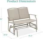Best Choice Products 2-Person Outdoor Patio Swing Glider Steel Bench Loveseat - Image 3