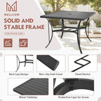 MELLCOM 5 Pcs Outdoor Dining Set, 4 Swivel Rocker Chairs - Image 6