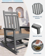 GarveeLife Poly Lumber Rocking Chair Outdoor - Image 4