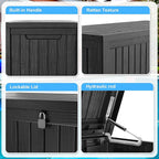 200 Gallon Outdoor Deck Box, Lockable Waterproof Outdoor Storage Boxes - Image 4